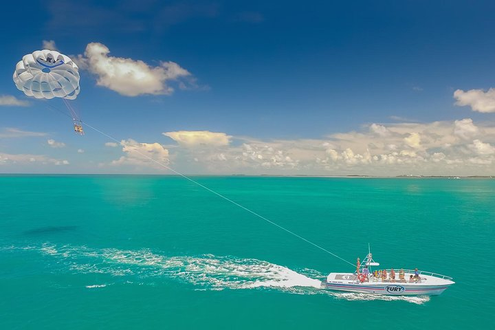 Float on a tropical breeze on one of our state-of-the-art, 12 passenger, parasailing boats 